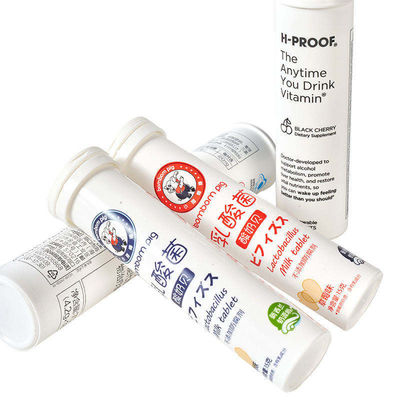 Matte Surface Handling Effervescent Tablet Tube for Custom White Soft Drink Bottle Logo