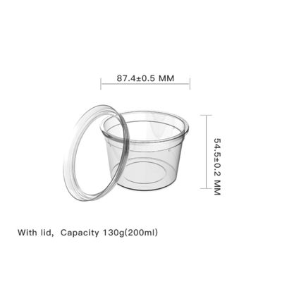 주문 130g PP 맑은 컵 뚜?? 이 있는 단일 벽 주사  Molding 친환경 및 재활용 온라인 제조