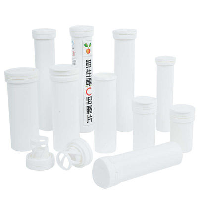 PP Material Custom Logo White Plastic Bottle Effervescent Tablet Tube With Cap Direct