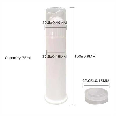주문 색상 75ml 치약 플라스틱 튜브 점성 물질을 위한 공기 없는 펌프 병